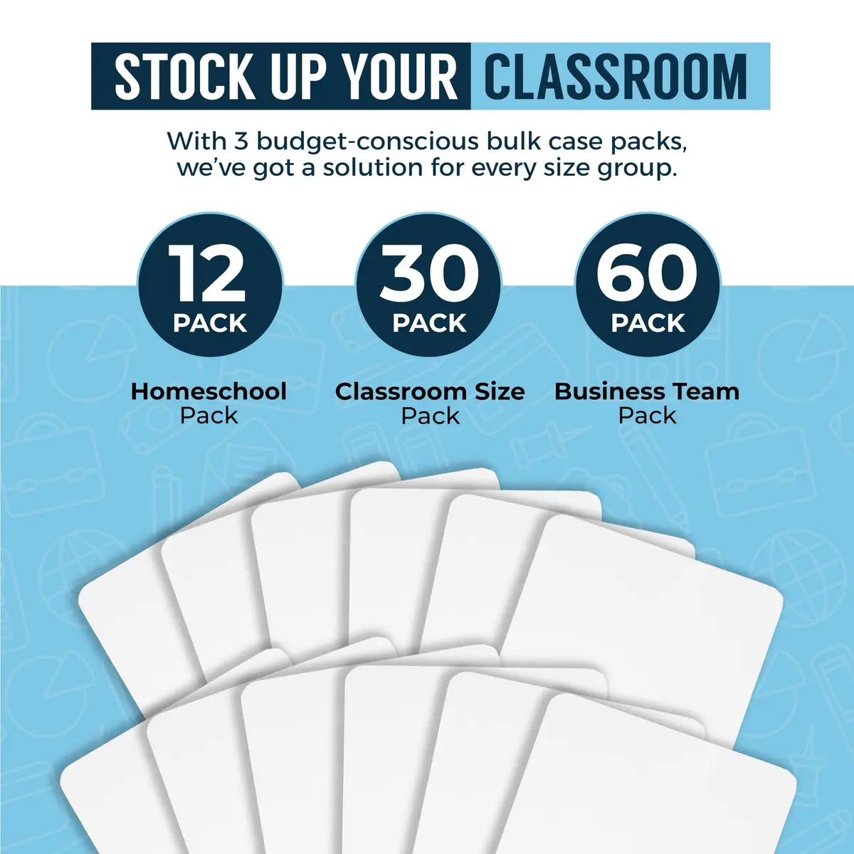 Dreamline Products Dry Erase Boards 30pc Double Sided 9" x 12" | Effortless Cleaning for Students & Teachers - view 5