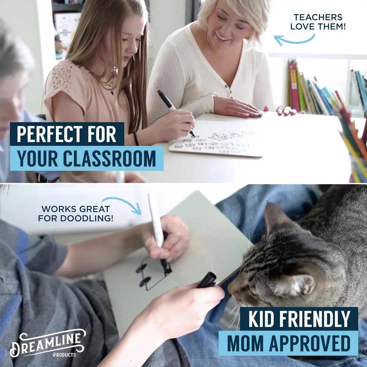 Dreamline Products Dry Erase Boards 30pc Double Sided 9" x 12" | Effortless Cleaning for Students & Teachers - view 4