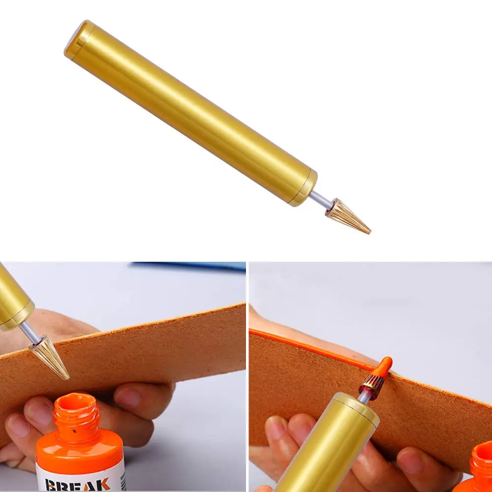 BUTUZE Convenient Leather Edge Dye Pen with Copper Roller Applicator | 13cm (5.2in) Aluminum Body - view 6