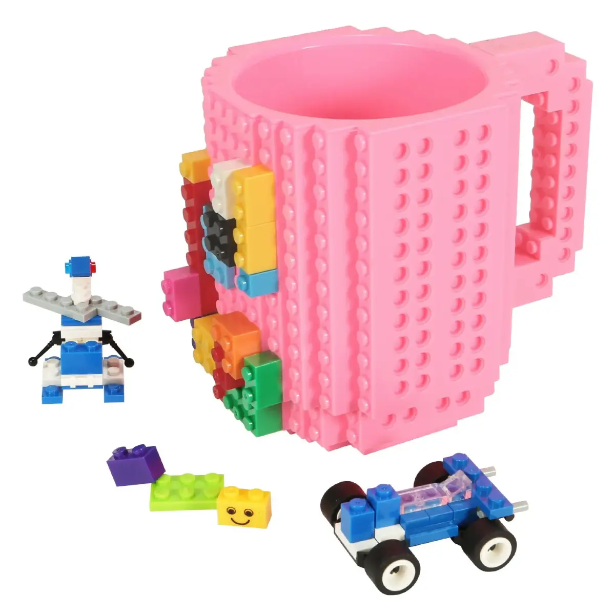 Lumsburry Build-on Brick Coffee Mug 350ml (11.8 Oz) | Funny DIY Novelty Cup with Building Blocks - main product image