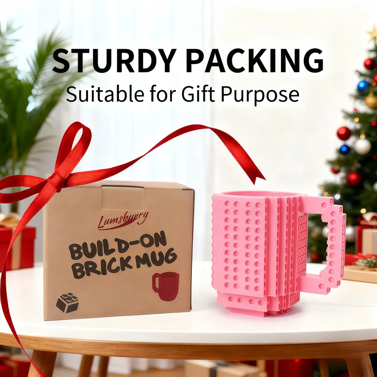 Lumsburry Build-on Brick Coffee Mug 350ml (11.8 Oz) | Funny DIY Novelty Cup with Building Blocks - view 7