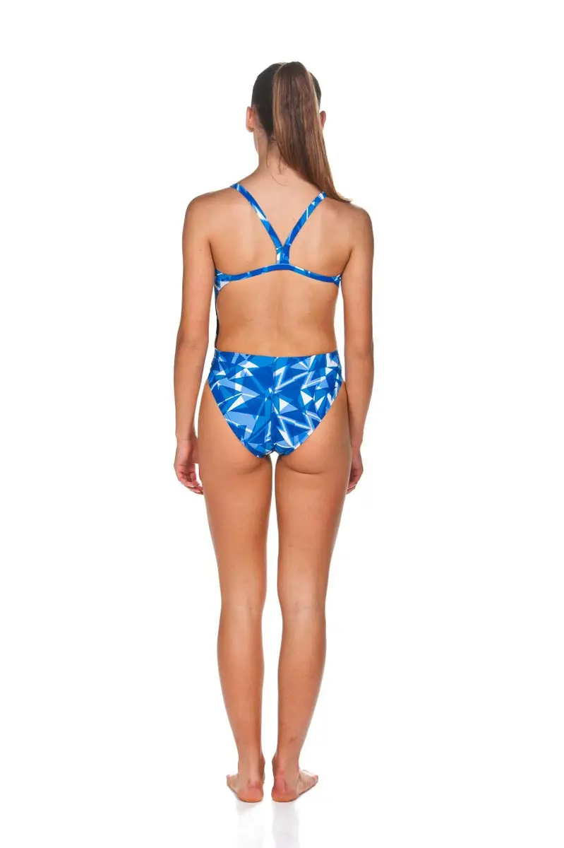ARENA Women's Shattered Glass Challenge Back MaxLife One Piece Athletic Training Swimsuit, Royal, 32 | Chlorine-Resistant, Medium Rise, Sleeveless - view 5