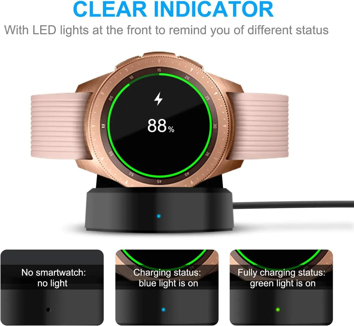 YUANHOT Samsung Galaxy Watch 42mm/46mm Charging Dock | Compact, Lightweight & Safe (4.6x5.4cm) - view 5