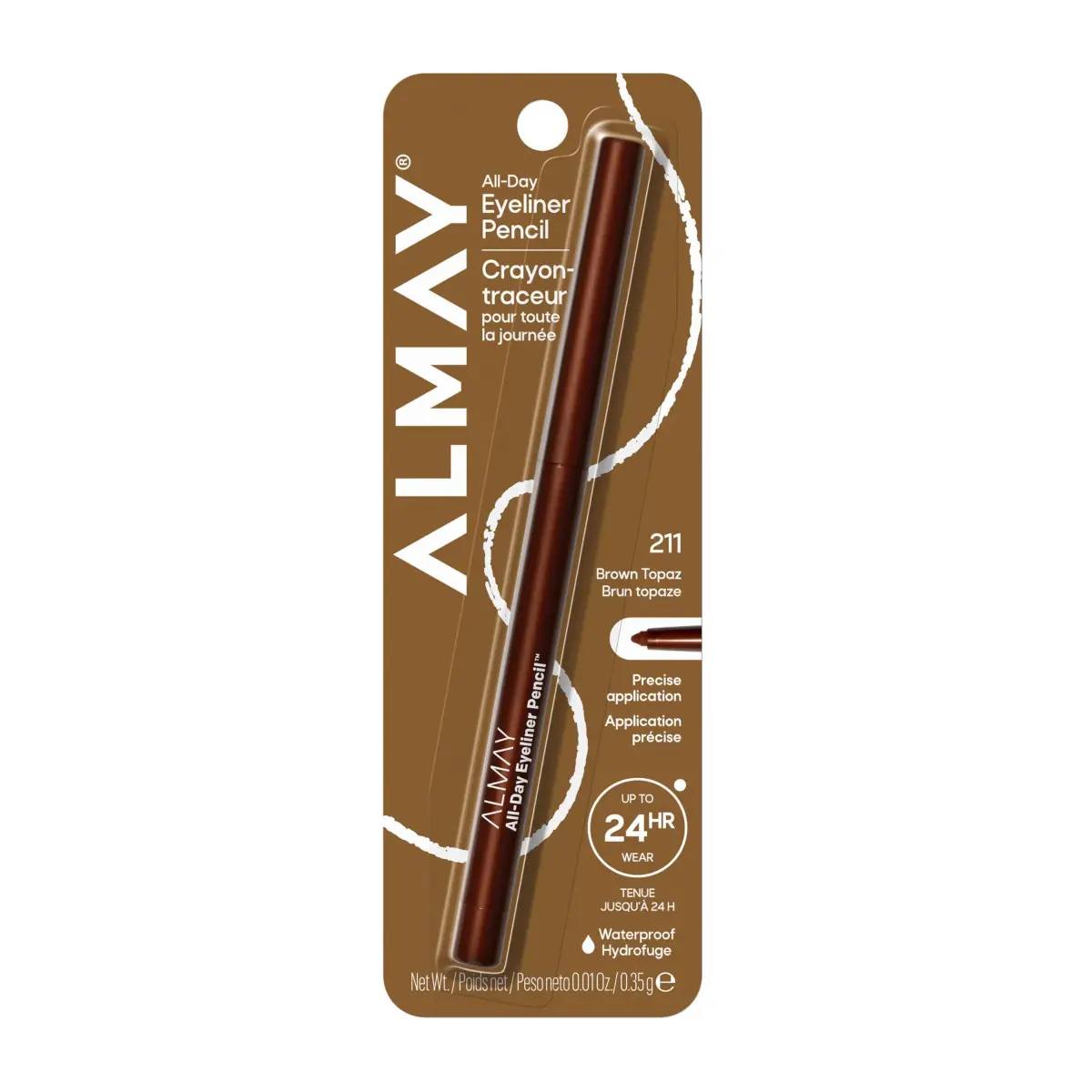 Almay All-Day Eyeliner Pencil - 211 Brown Topaz Waterproof Matte Finish - main product image