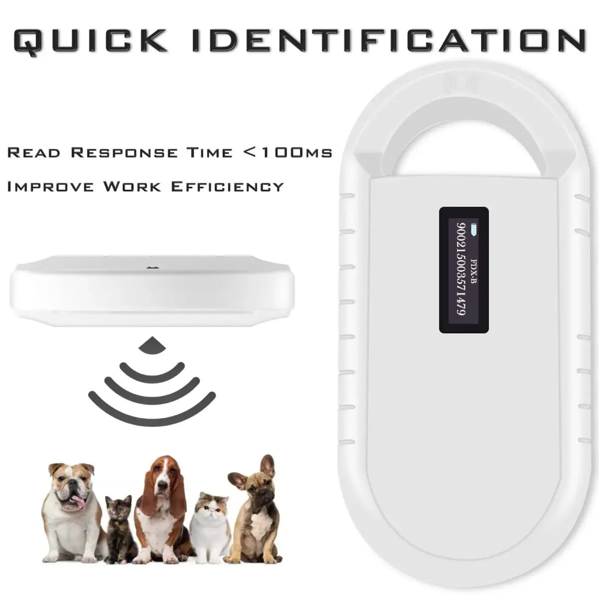 Smoostart Microchip Scanner PT160 White | Reads FDX-B & EMID Chips, 1000 Records, USB Upload - view 4