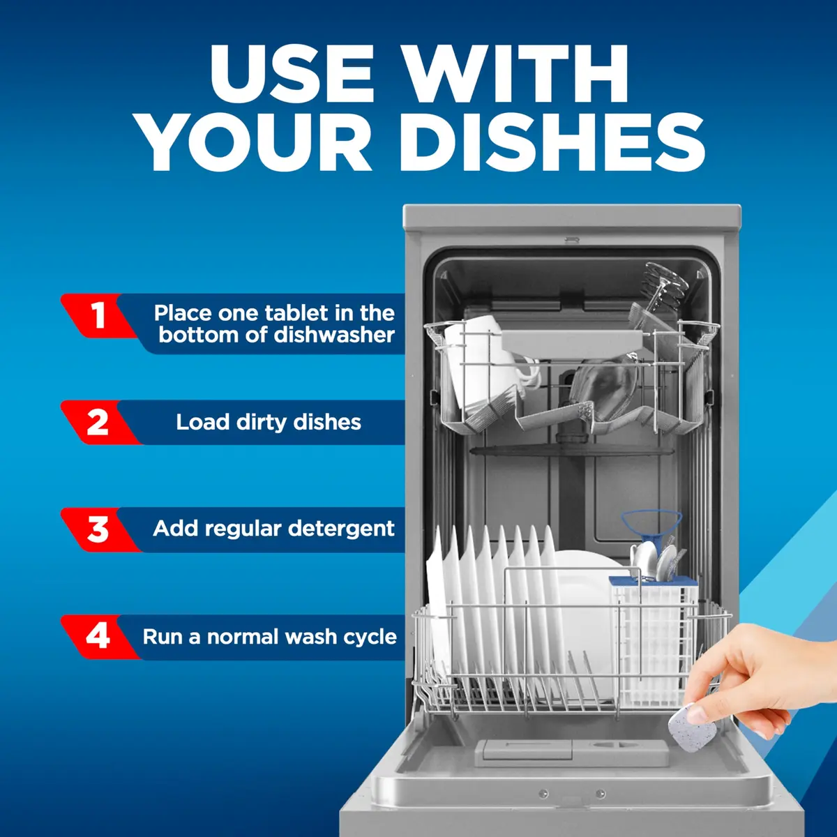 Finish Dishwasher Cleaner Tablets 12 Count (12 Month Supply) | Deep Cleans Hidden Grease & Grime - view 4