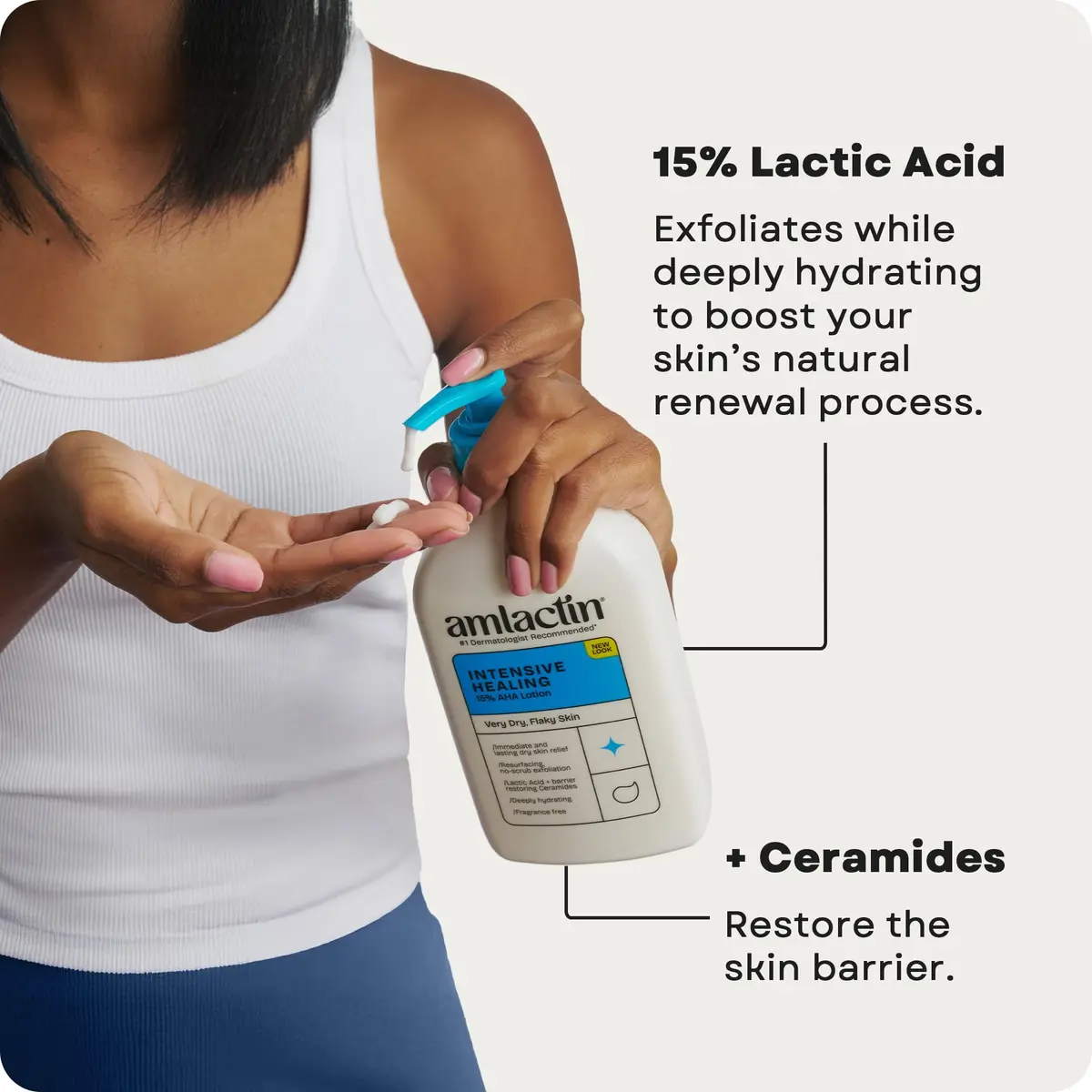 AmLactin Intensive Healing Body Lotion 15% Lactic Acid 15.8 oz (7.9 oz x 2) | Exfoliates & Deeply Moisturizes Rough Skin - view 3