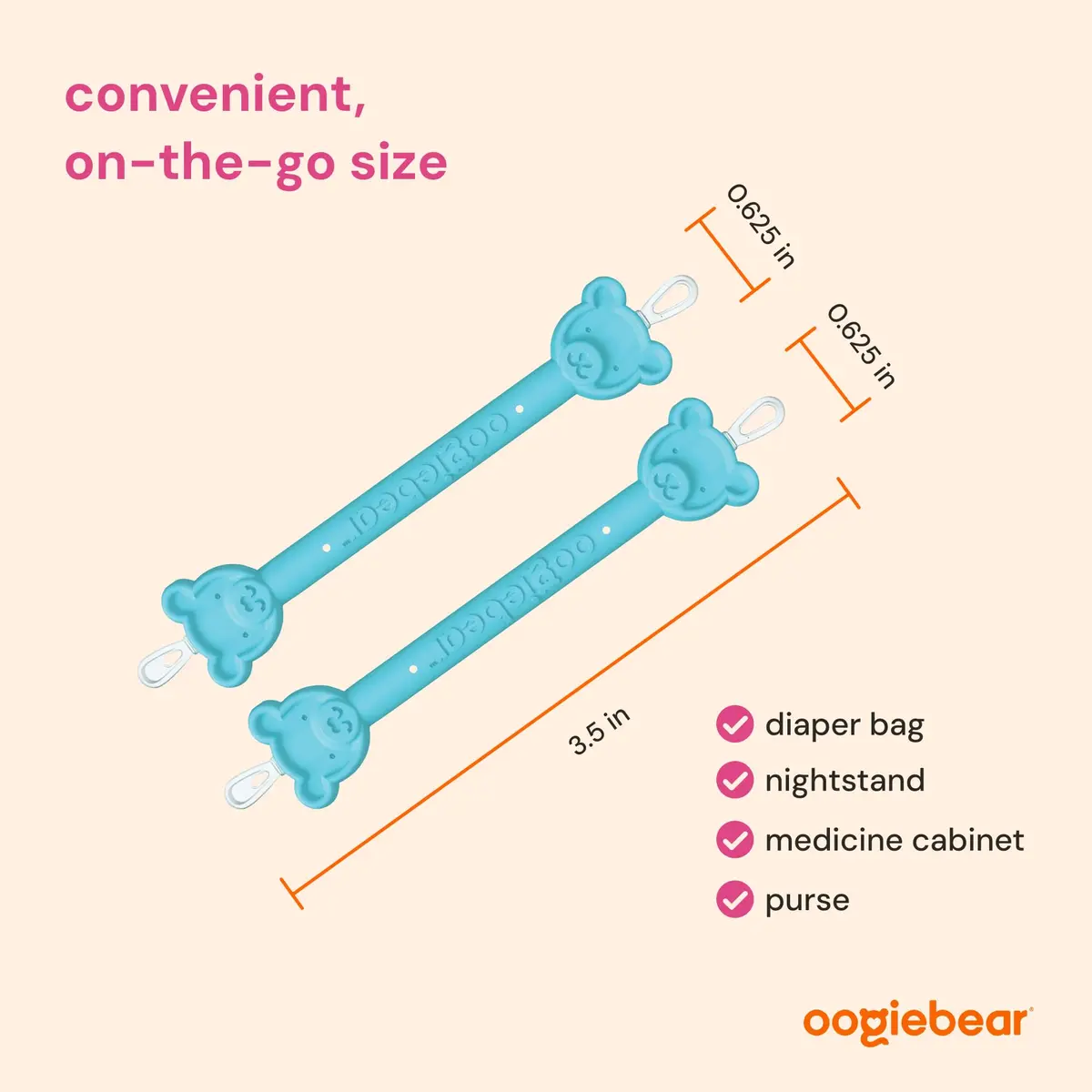 oogiebear Baby Nose & Ear Picker with Travel Case, 2-Pack Blue | Safe Dual-Ended Nasal & Ear Cleaner for Newborns & Toddlers - view 5