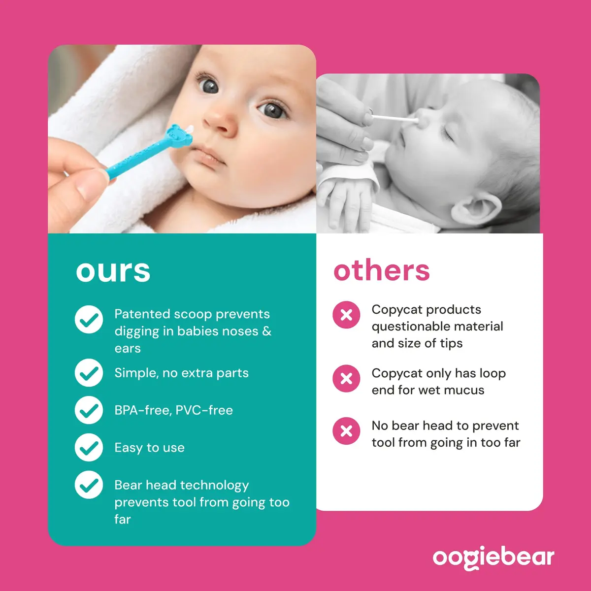 oogiebear Baby Nose & Ear Picker with Travel Case, 2-Pack Blue | Safe Dual-Ended Nasal & Ear Cleaner for Newborns & Toddlers - view 7