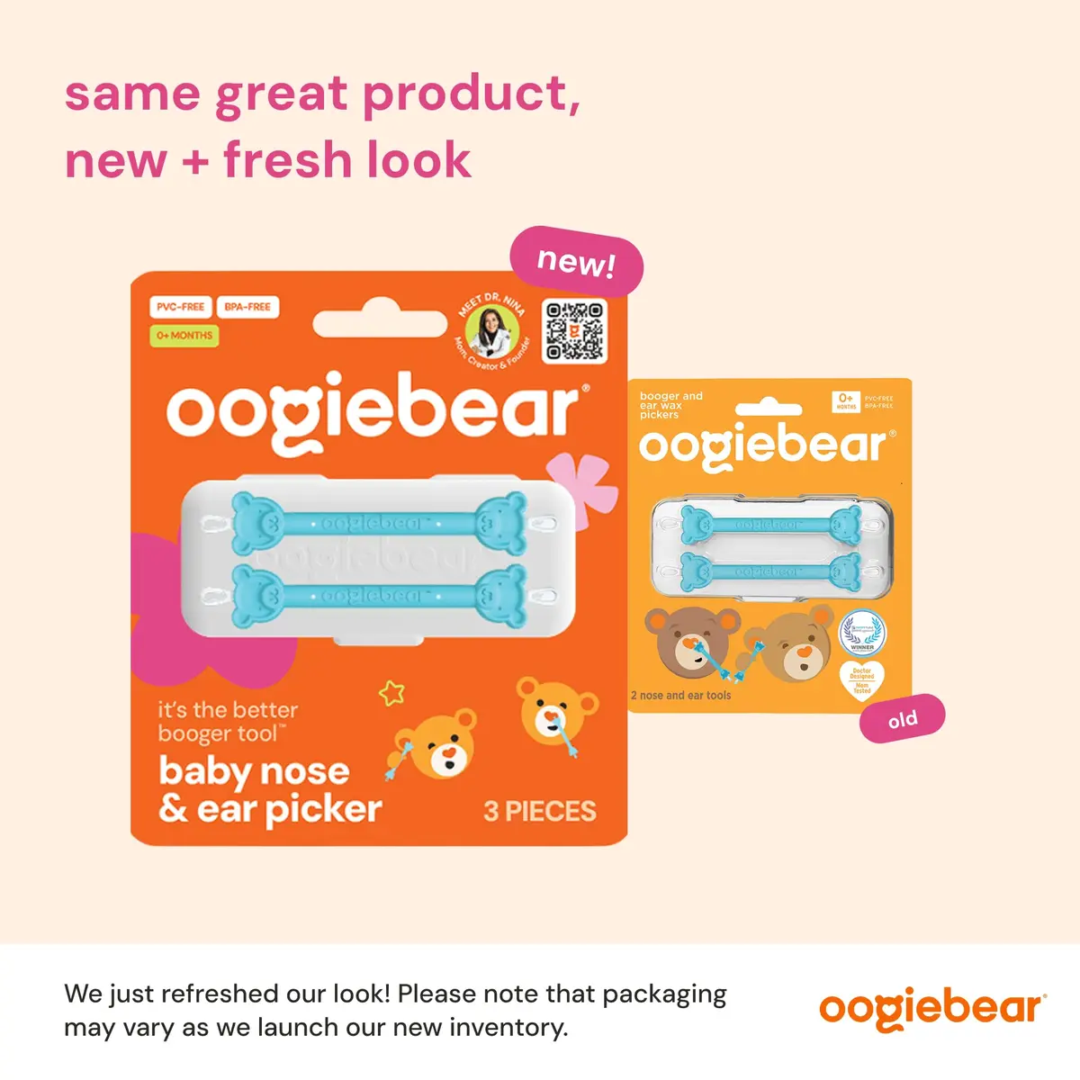 oogiebear Baby Nose & Ear Picker with Travel Case, 2-Pack Blue | Safe Dual-Ended Nasal & Ear Cleaner for Newborns & Toddlers - view 2