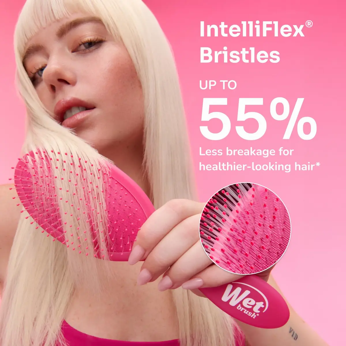 Wet Brush Mini Detangler Hair Brush, Pink | Detangling Travel Brush with IntelliFlex Bristles for All Hair Types - view 5