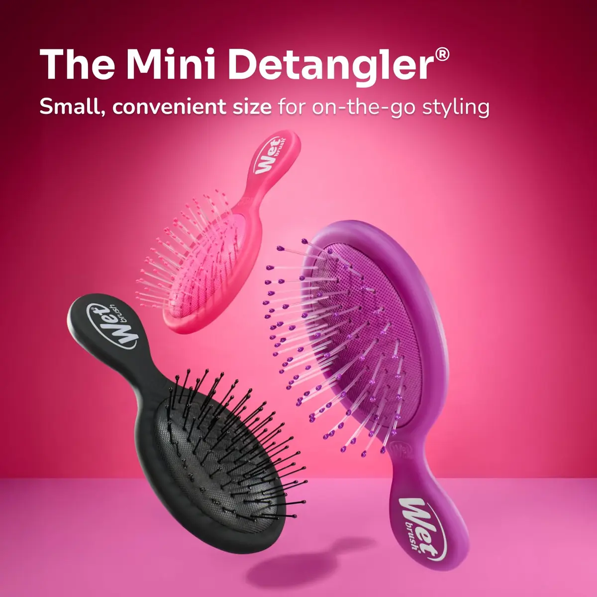Wet Brush Mini Detangler Hair Brush, Pink | Detangling Travel Brush with IntelliFlex Bristles for All Hair Types - view 9