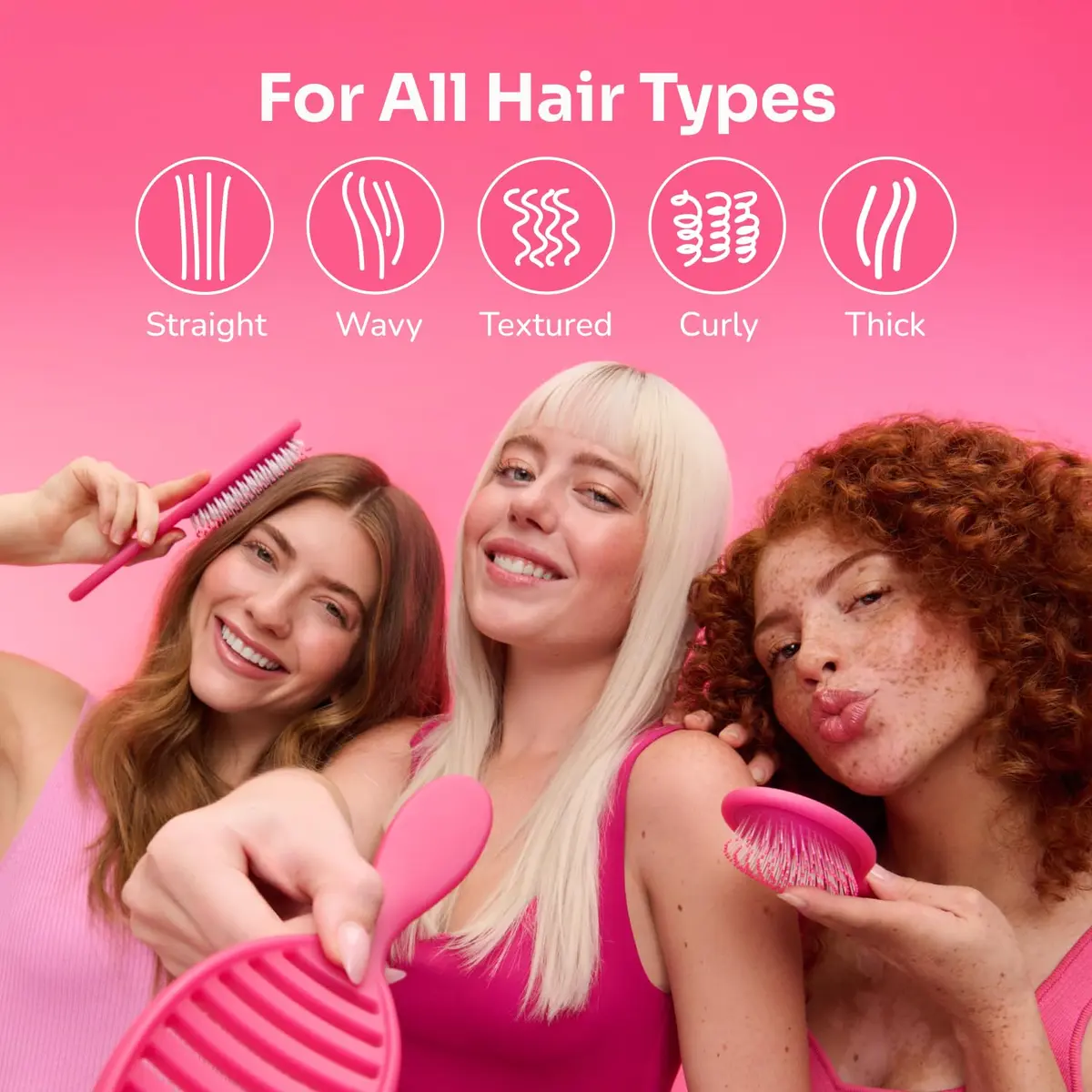 Wet Brush Mini Detangler Hair Brush, Pink | Detangling Travel Brush with IntelliFlex Bristles for All Hair Types - view 2
