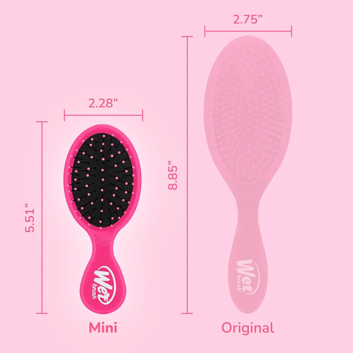 Wet Brush Mini Detangler Hair Brush, Pink | Detangling Travel Brush with IntelliFlex Bristles for All Hair Types - view 4