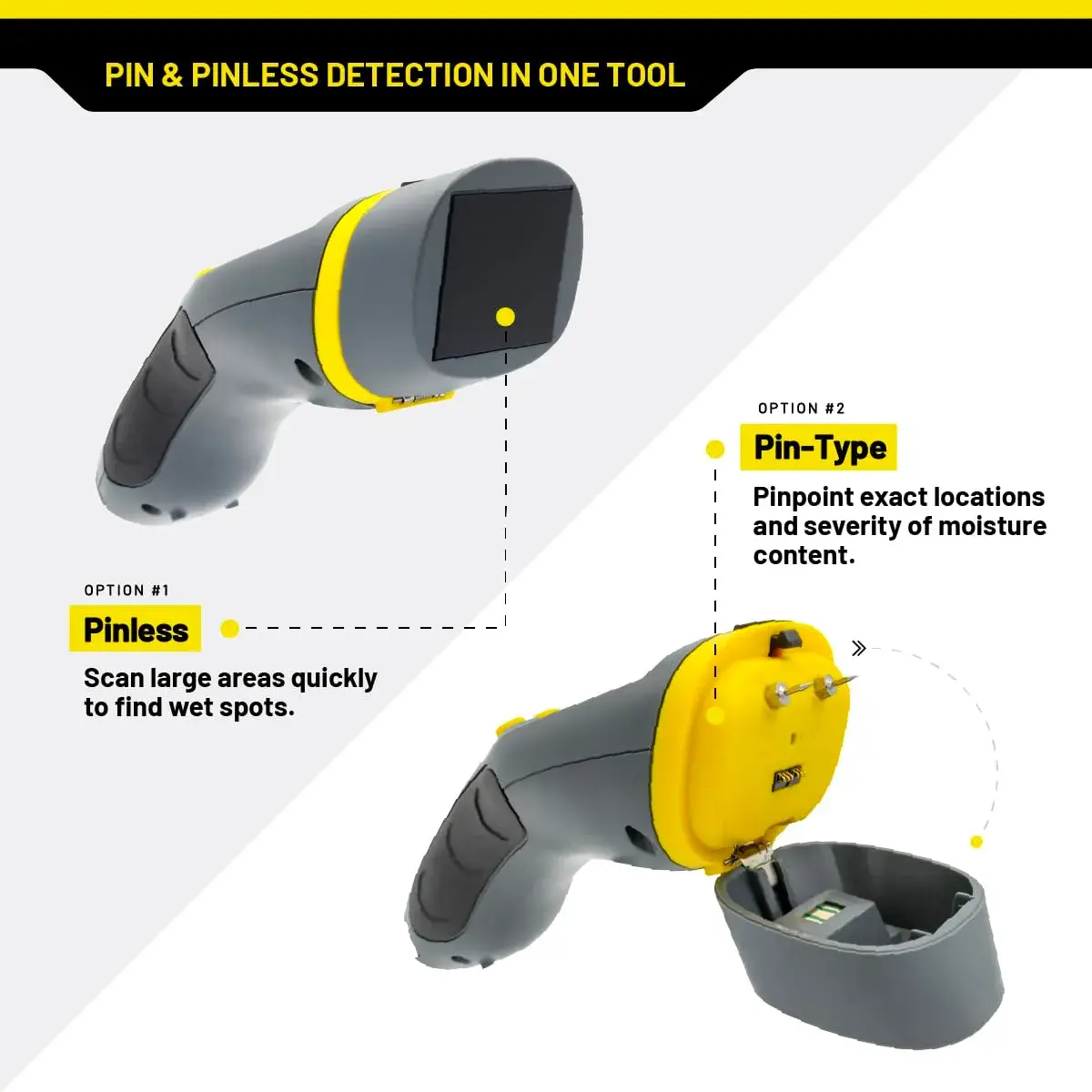 General Tools MM9 Pin & Pinless Moisture Meter | Detects Moisture in Wood, Walls & Drywall - view 4
