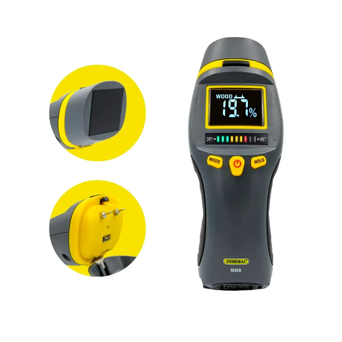 General Tools MM9 Pin & Pinless Moisture Meter | Detects Moisture in Wood, Walls & Drywall - view 8