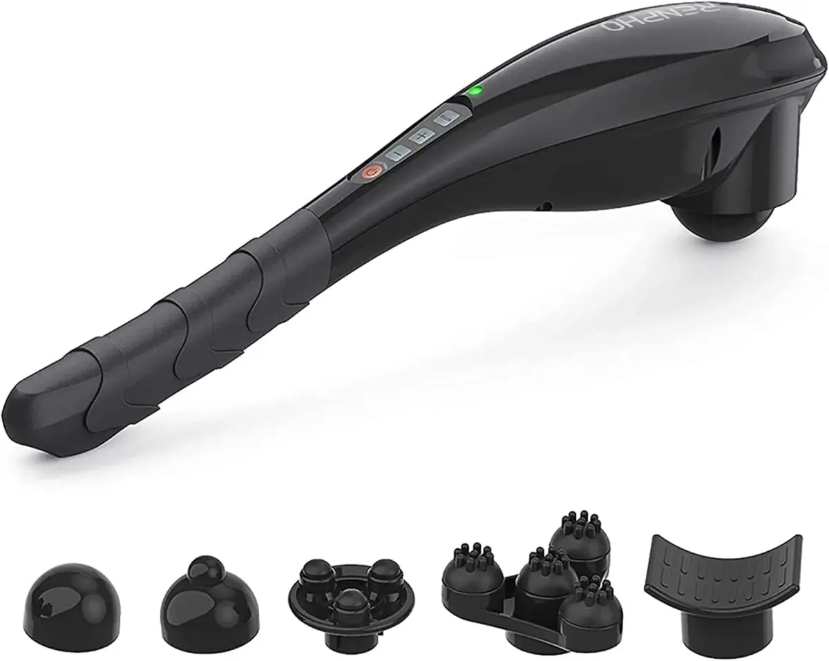RENPHO Rechargeable Handheld Back Massager with 5 Speeds & 5 Modes | Deep Tissue Percussion, Cordless, 140 Min Runtime - main product image