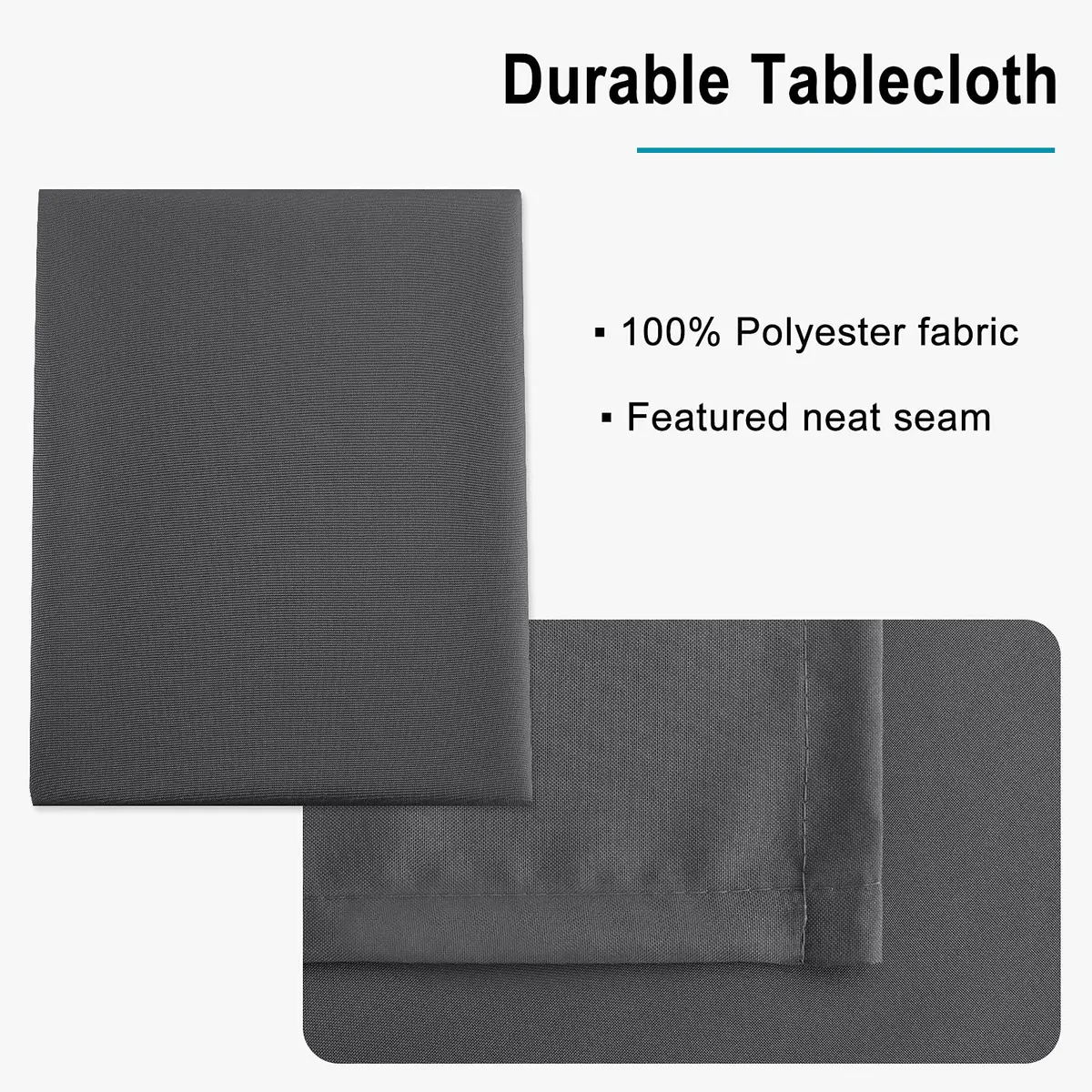 Hiasan Rectangle Tablecloth Grey 54 x 120 Inch | Water Resistant & Washable - view 4