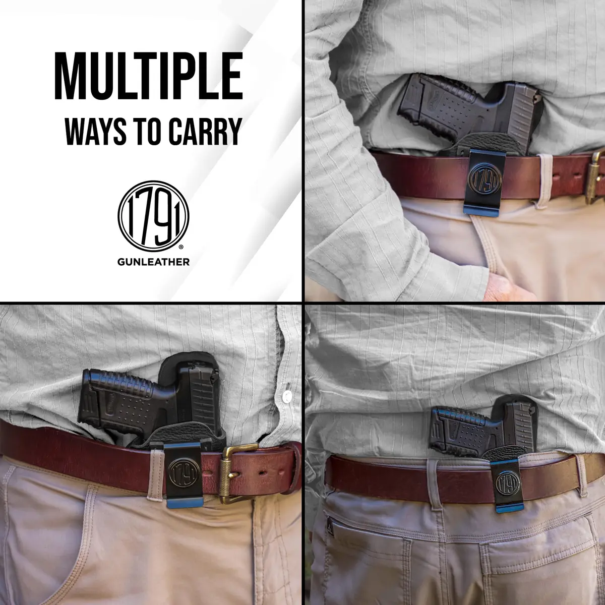 1791 Gunleather IWB Holster Fits H&K VP9SK, P2000, 45c, Sig P320c, P229c | Premium American Steerhide, Concealed Carry - view 6