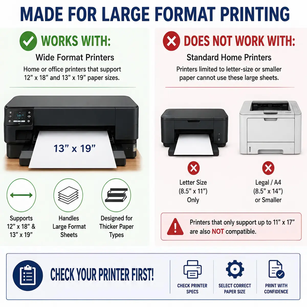 Desktop Publishing Supplies 13" x 19" Cardstock Paper | Heavy 80lb Cover White Matte 50 Sheets - view 8
