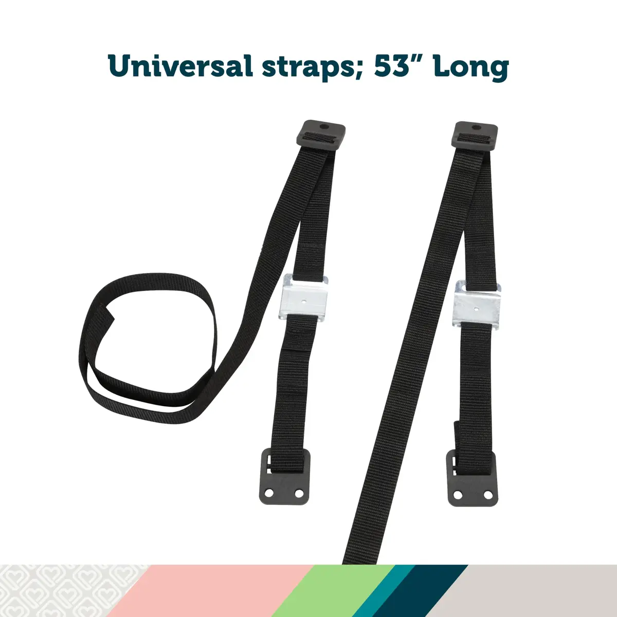 Safety 1st TV & Furniture Safety Straps, Black, 2‑Pack, Screws Included | 53" Long, Multi-Configuration - view 2