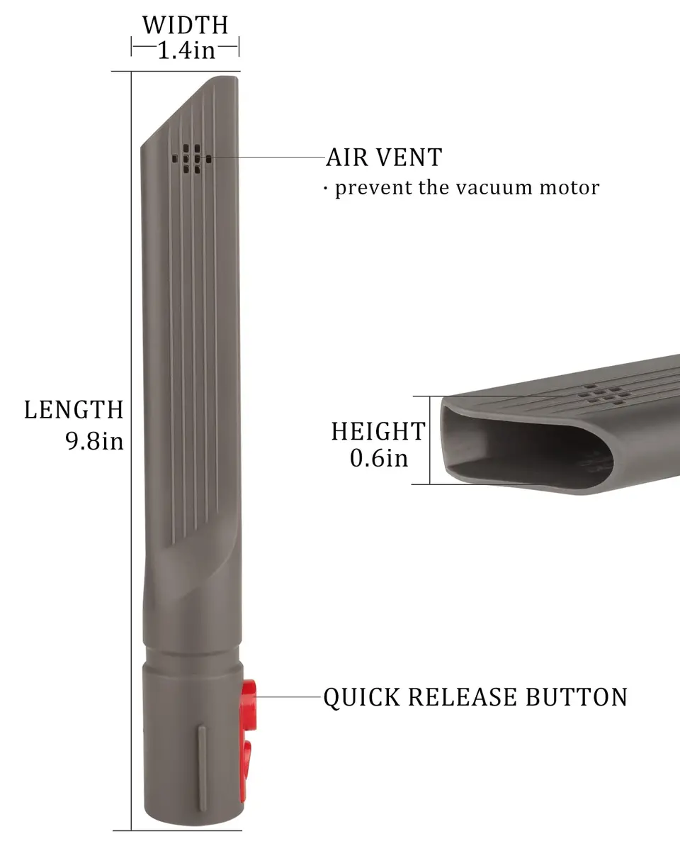 Fullclean Crevice Tool Attachment for Dyson Cordless Vacuums | 2.54cm (0.6" Opening) for Tight Spaces - view 3