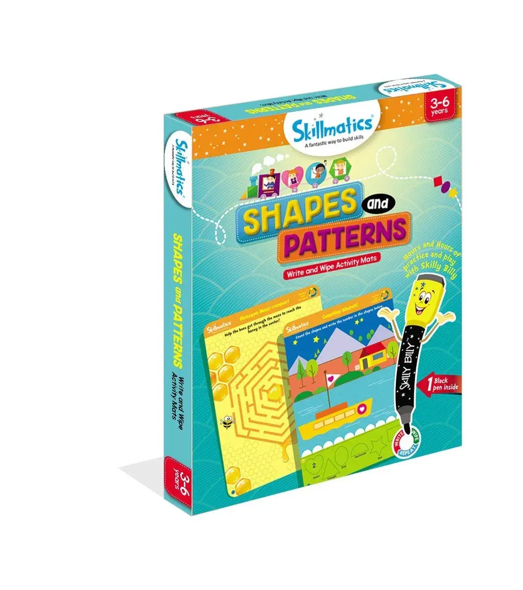 Skillmatics Shapes and Patterns Educational Game - Reusable Activity Mats with Dry Erase Marker, Ages 3-6 | Logical Reasoning & Creative Thinking - view 7
