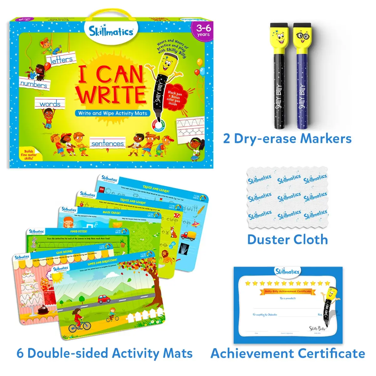Skillmatics I Can Write Activity Book for Kids Ages 3-6 | Reusable Write and Wipe Mats with 14 Activities - view 2