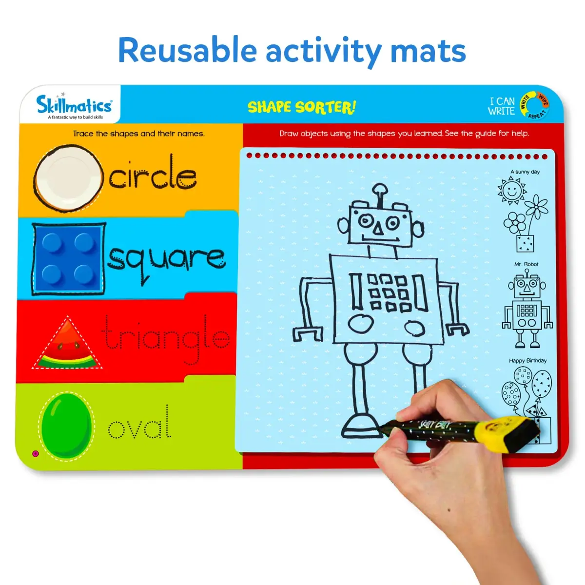 Skillmatics I Can Write Activity Book for Kids Ages 3-6 | Reusable Write and Wipe Mats with 14 Activities - view 3