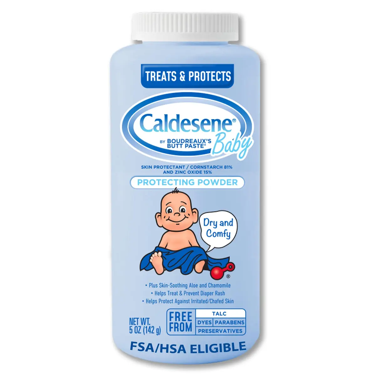 Caldesene Baby Powder with Zinc Oxide, Cornstarch, 5 Oz | Talc-Free, Diaper Rash Relief - main product image