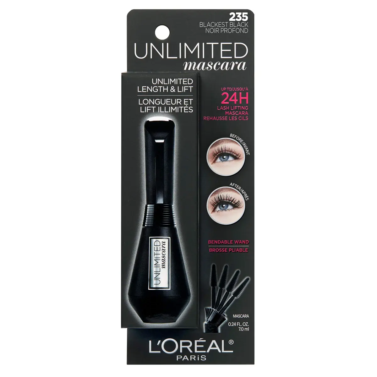 L’Oreal Paris Makeup Unlimited Lash Mascara 0.24 Fl Oz | Lengthening & Lift with Bendable Wand - view 2