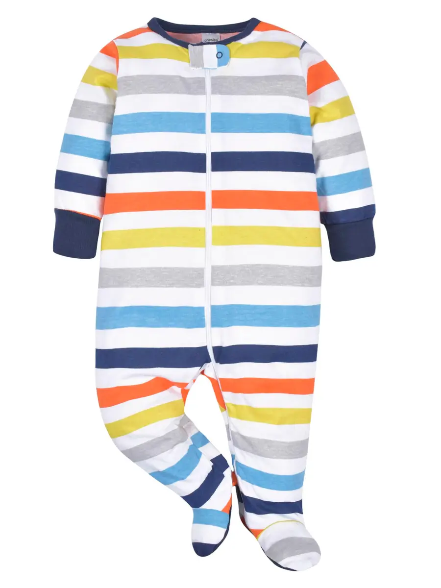 Onesies Brand Baby Boys 4-Pack Footies & Sleepers 6-9 Months | Soft Cotton, Full-Length Zipper, Built-In Footies - view 2