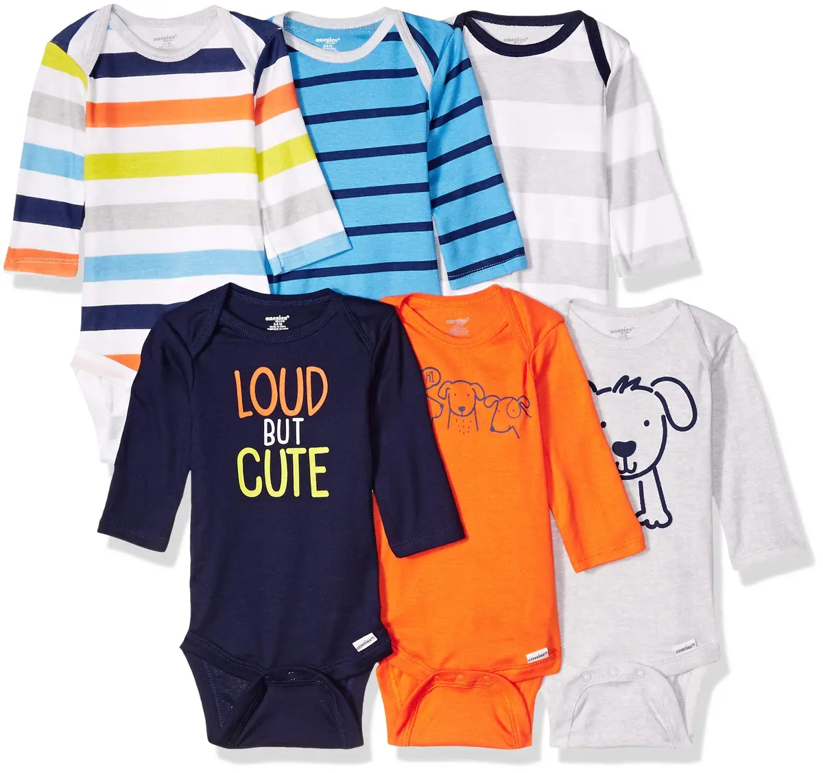 Onesies BrandUnisex Baby Bodysuits 6-Pack Long Sleeve | Soft Cotton, Easy Diaper Changes, Snug Fit (70-120 chars) - main product image