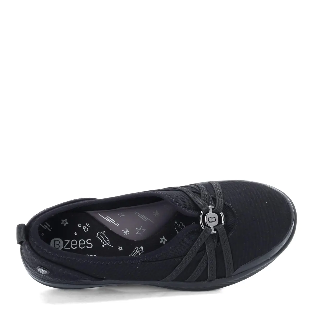 BZees Niche Skimmers Ballet Flat, Black Mesh, US 8.5 Wide | Lightweight Comfort for Women - view 8