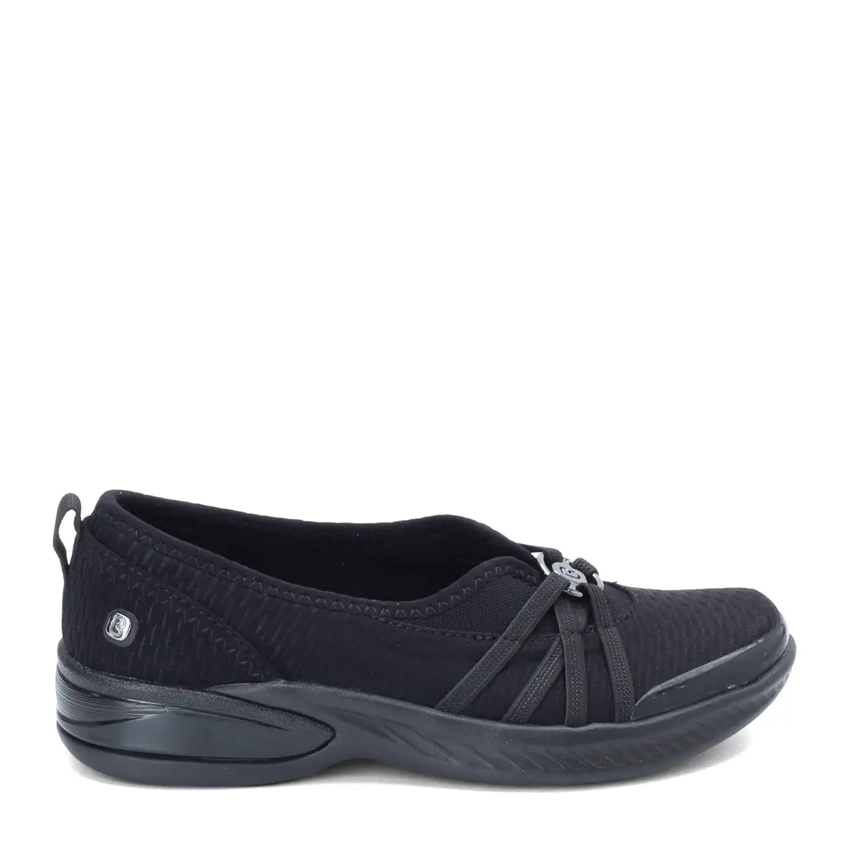 BZees Niche Skimmers Ballet Flat, Black Mesh, US 8.5 Wide | Lightweight Comfort for Women - view 2
