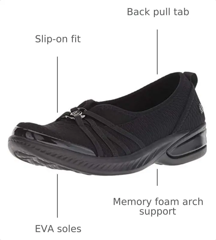 BZees Niche Skimmers Ballet Flat, Black Mesh, US 8.5 Wide | Lightweight Comfort for Women - view 4