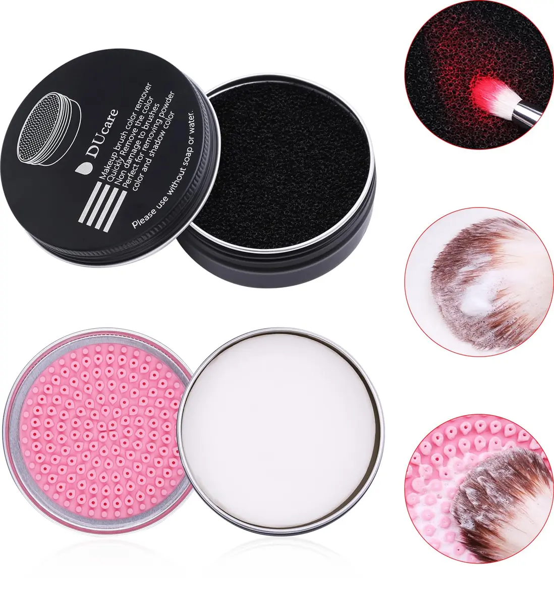 DUcare Makeup Brush Cleaner Solid Soap & Color Removal Sponge | Coconut Scented, Travel Friendly, 2 Pack - view 9