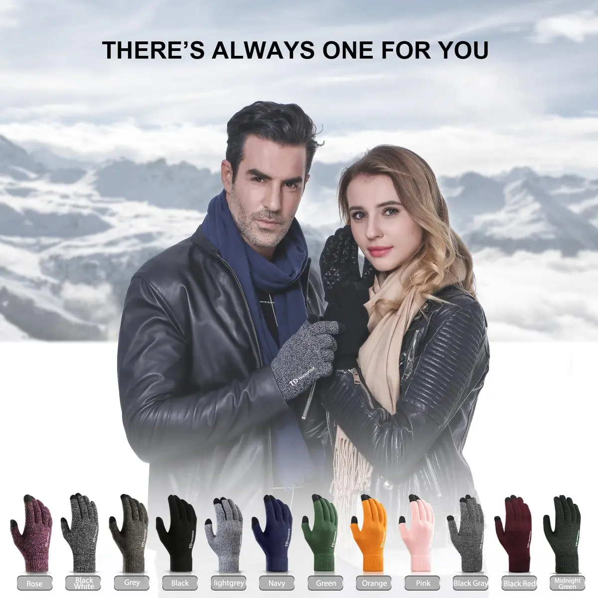 TRENDOUX Winter Gloves for Men Women - Upgraded Touch Screen Cold Weather Thermal Knit Glove (Large, Black White) | Warm & Stretchy for Driving & Running - view 5