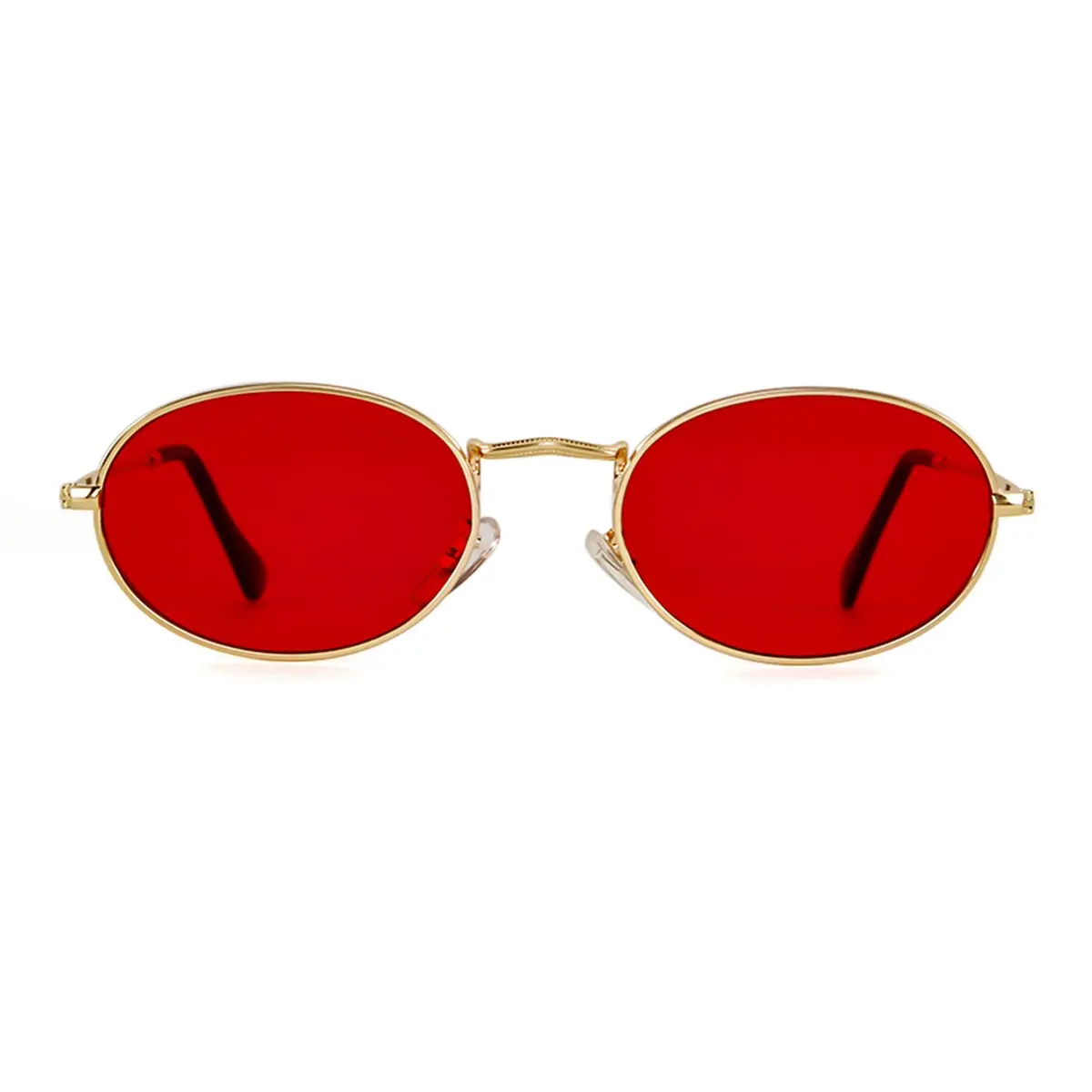 GIFIORE Oval Sunglasses for Women Men, Small Oval Red Lens Sunglasses | Lightweight Metal Frame - main product image