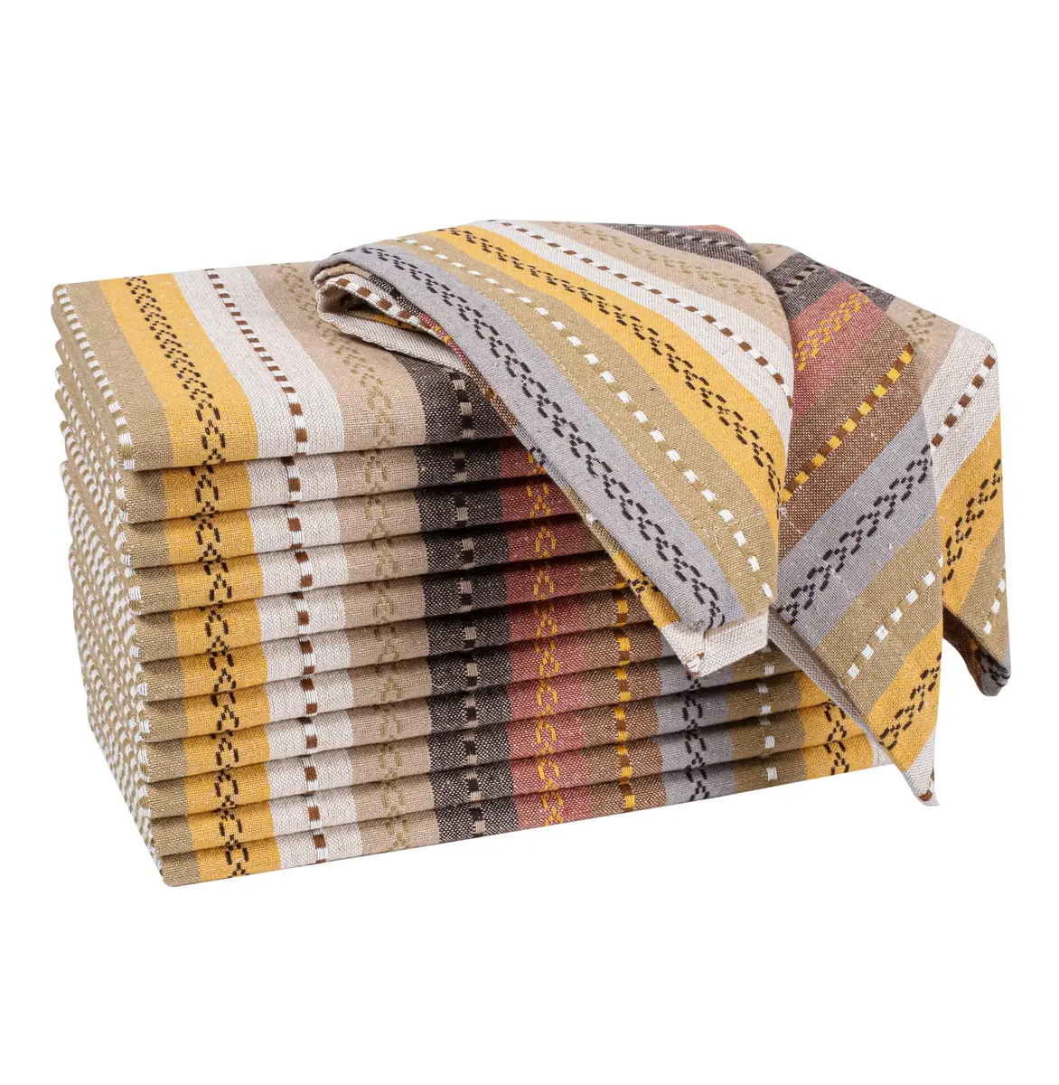 Ramanta Home Salsa Stripe Cotton Oversized Cloth Napkins 20x20 Inches | Elegant & Eco-Friendly (70-120 chars) - main product image