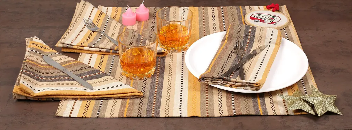 Ramanta Home Salsa Stripe Cotton Oversized Cloth Napkins 20x20 Inches | Elegant & Eco-Friendly (70-120 chars) - view 6