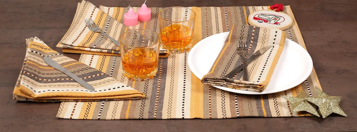 Ramanta Home Salsa Stripe Cotton Oversized Cloth Napkins 20x20 Inches | Elegant & Eco-Friendly (70-120 chars) - view 7