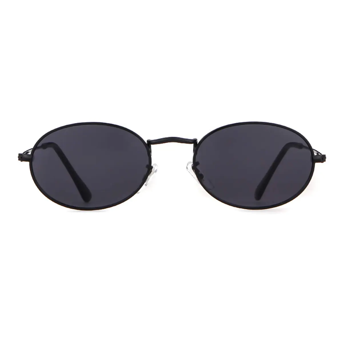 GIFIORE Oval Sunglasses for Women Men, Retro 90s Small Oval Glasses, Black Frame Grey Lens 50mm (1.97 inches) - main product image