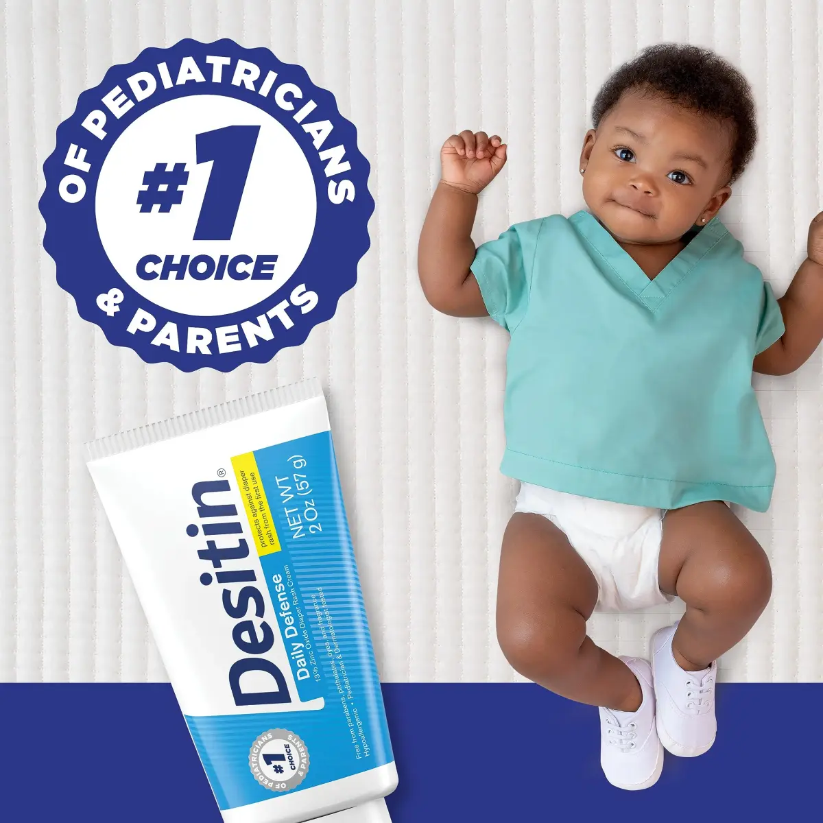 Desitin Daily Defense Diaper Rash Cream with Zinc Oxide 121.7 ml (4.8 oz) | Hypoallergenic Skin Protectant - view 3