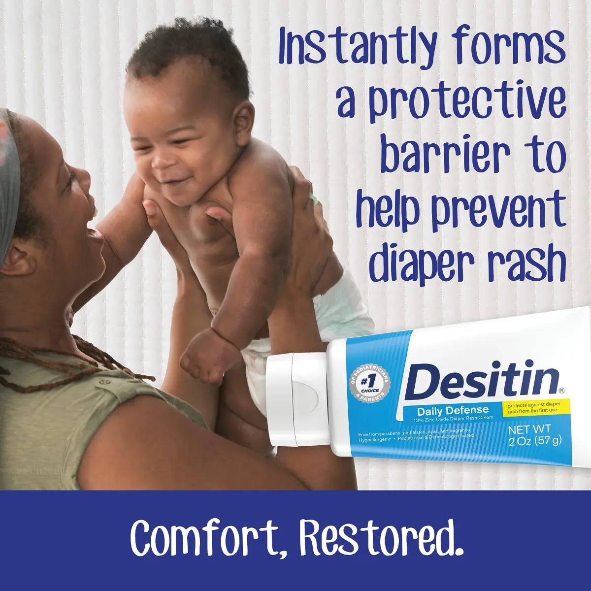 Desitin Daily Defense Diaper Rash Cream with Zinc Oxide 121.7 ml (4.8 oz) | Hypoallergenic Skin Protectant - view 4