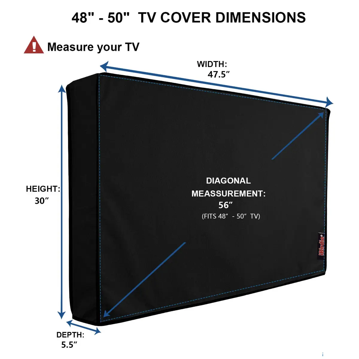iBirdie Outdoor TV Cover for 48 to 50 inch TVs | Waterproof & Weatherproof 600D Oxford Fabric - view 2