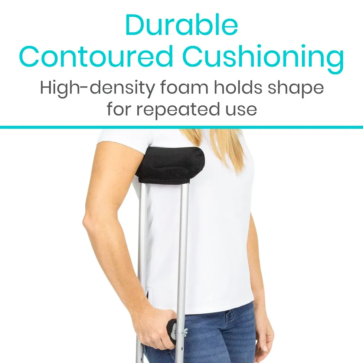Vive Crutch Pads & Hand Grips - Comfortable, Breathable | High-Density Foam & Moisture-Wicking - view 8