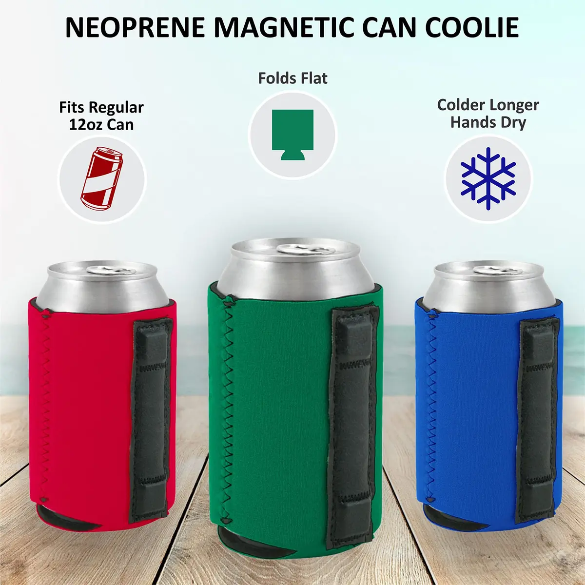 Coolie Junction Magnetic Can Coolie 2 Pack | Collapsible, Neoprene, Black - view 5