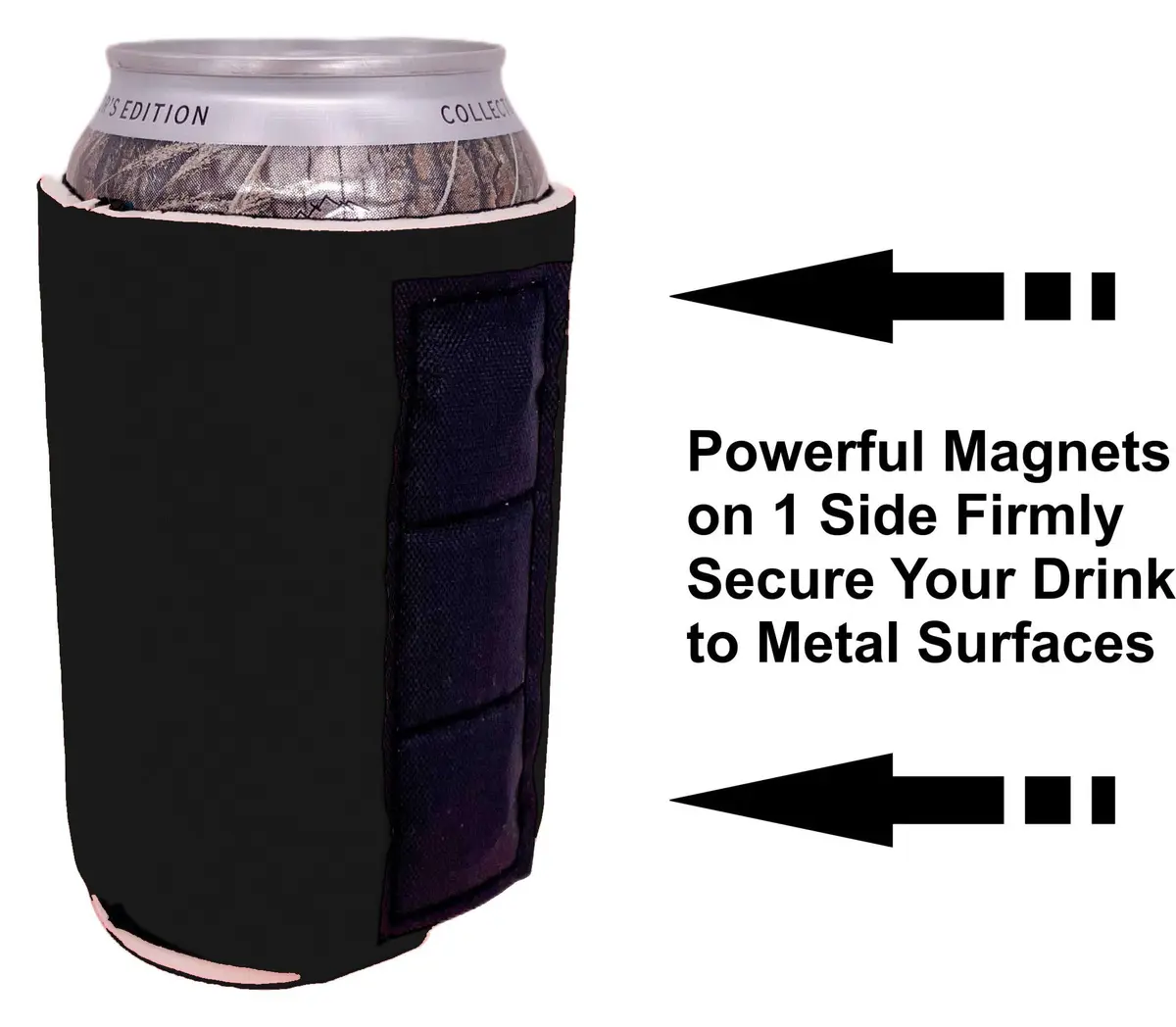 Coolie Junction Magnetic Can Coolie 2 Pack | Collapsible, Neoprene, Black - view 2