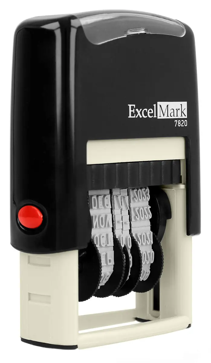 ExcelMark 7820 Self-Inking Rubber Date Stamp 3/16"x 1" | 10 Years of Dates, Rapid Impressions - view 6